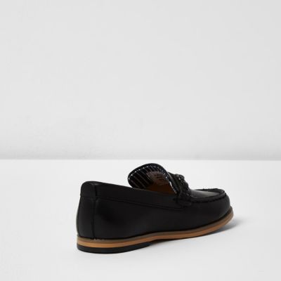 Mini boys black snaffle loafers